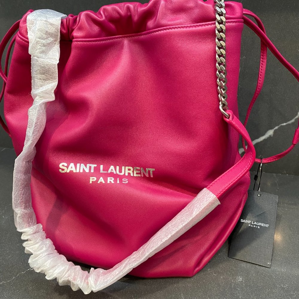 NEW YSL Yves Saint Laurent Teddy Shoulder Bucket